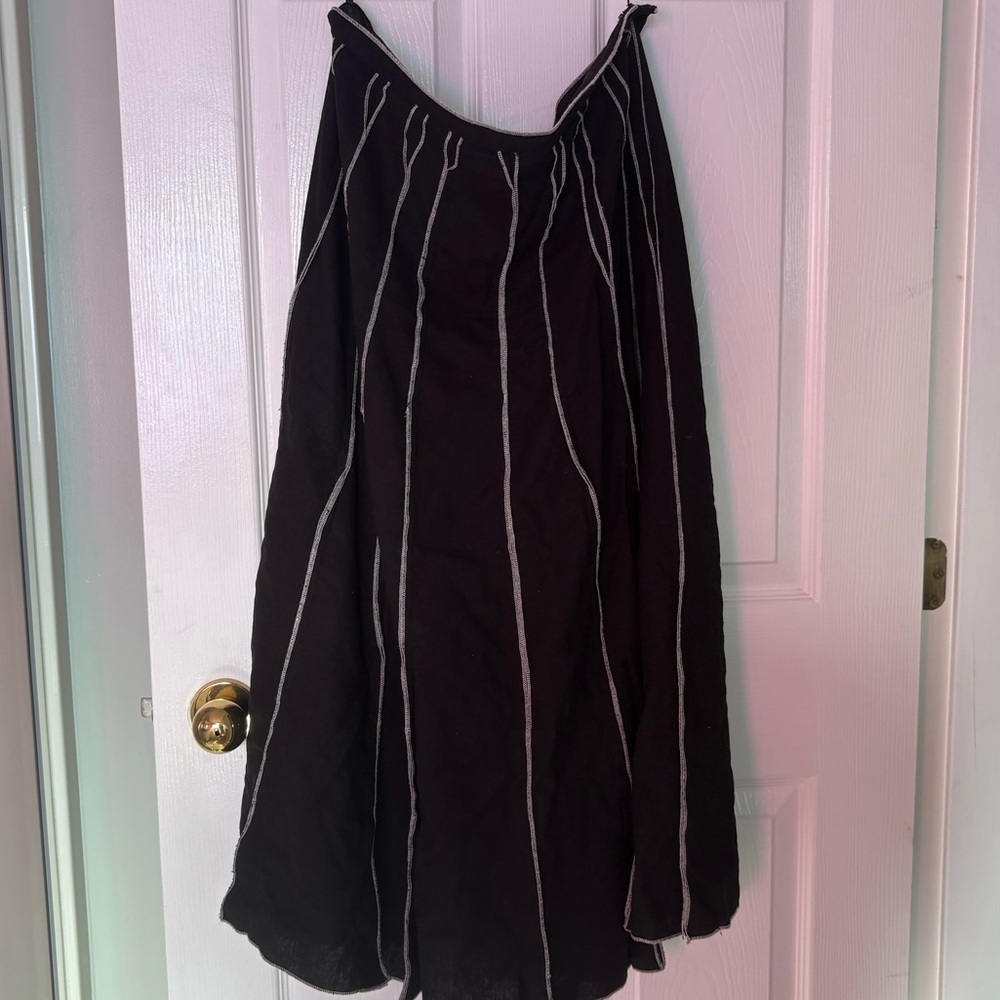 black and white lined skirt